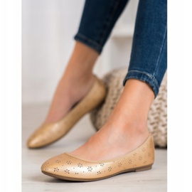 Fama Ballerinas With Openwork Pattern golden 1