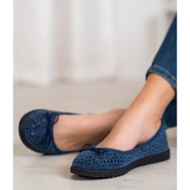 SHELOVET Openwork Ballerina With A Bow blue 2