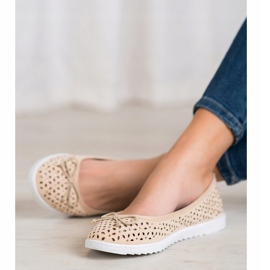 SHELOVET Openwork Ballerina With A Bow brown 1