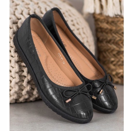 SHELOVET Eco leather ballerinas black 1