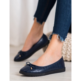 SHELOVET Eco leather ballerinas blue 1
