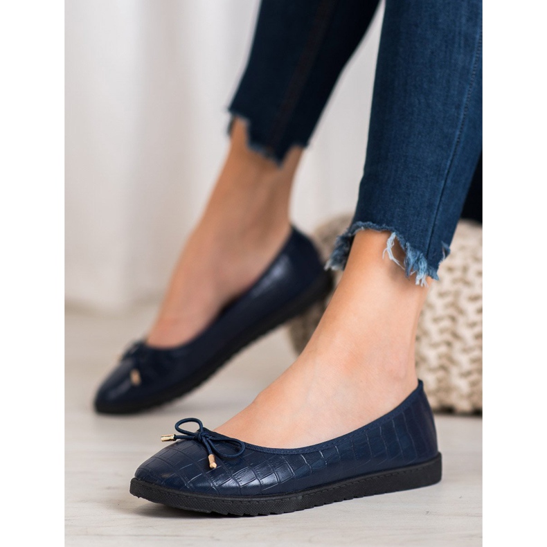 SHELOVET Eco leather ballerinas blue 1