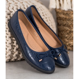 SHELOVET Eco leather ballerinas blue 2