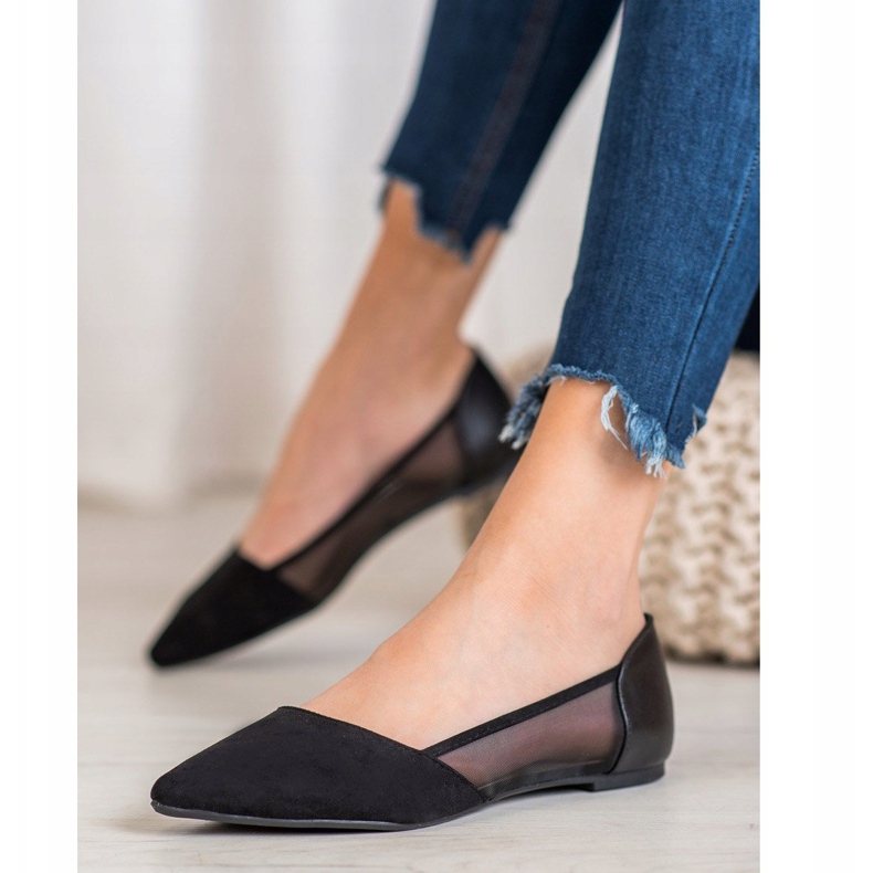 Evento Ballerinas With Mesh black 1