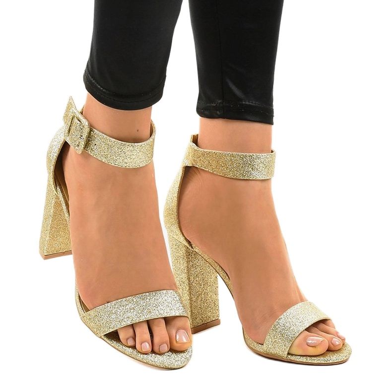 ZY-161 gold open glitter pumps golden 1