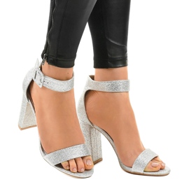 Silver open glitter pumps ZY-161 grey 1