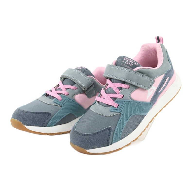 Blue American Club BS12 sports shoes pink grey 3