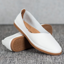 Leather Slip On VINCEZA shoes white 1