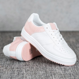 SHELOVET Stylish Shoes On The Platform white pink 1