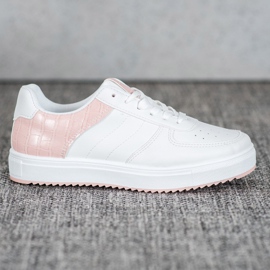 SHELOVET Stylish Shoes On The Platform white pink 2