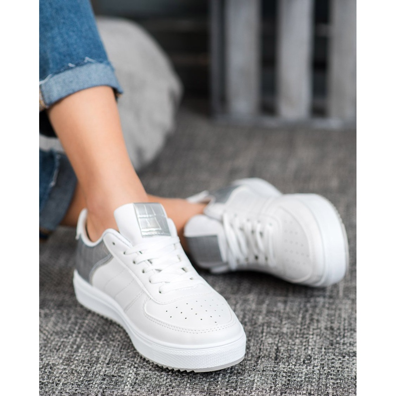SHELOVET Stylish Shoes On The Platform white grey 1