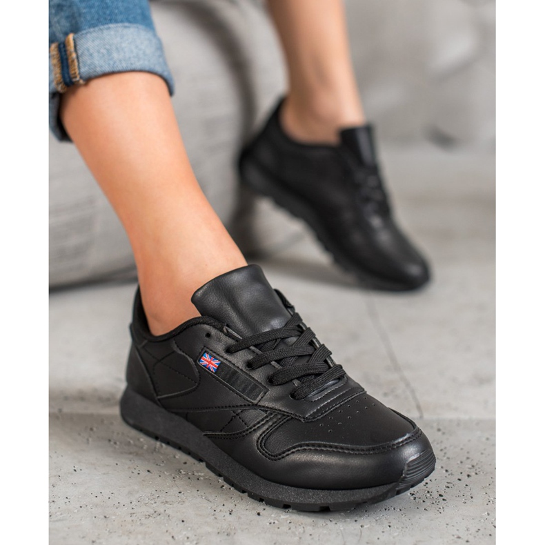 SHELOVET Tied Shoes In Eco Leather black 2 SHELOVET Tied Shoes In Eco Leather black 2