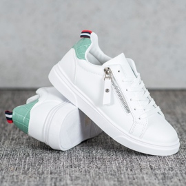 SHELOVET Sports Shoes With Decorative Zipper white 1 SHELOVET Sports Shoes With Decorative Zipper white 1