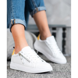 SHELOVET Sports Shoes With Decorative Zipper white 2