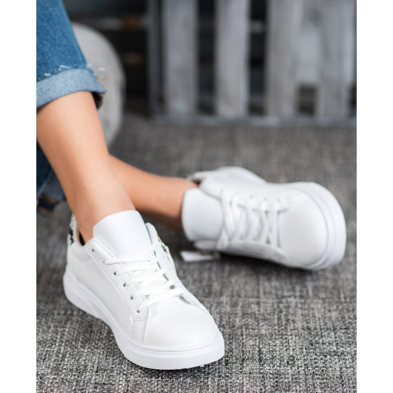 SHELOVET Sports Shoes With Decorative Zipper white 2 SHELOVET Sports Shoes With Decorative Zipper white 2