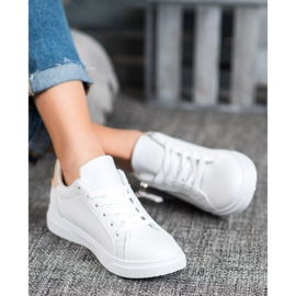 SHELOVET Sports Shoes With Decorative Zipper white 2
