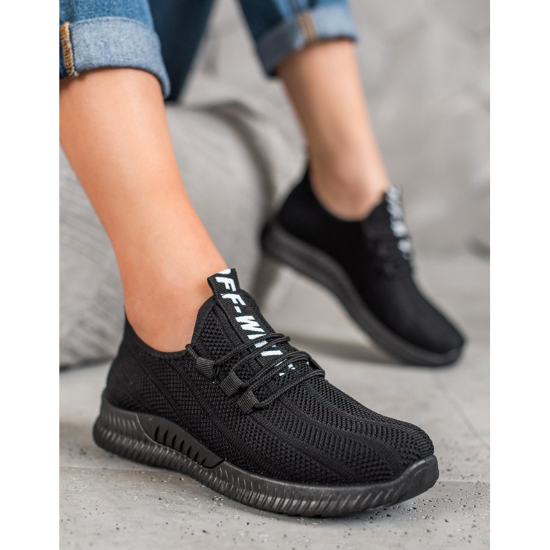 SHELOVET Black Openwork Shoes 2