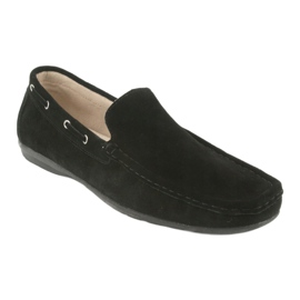 Men's black suede moccasins American Club JK01 1