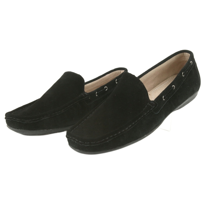 Men's black suede moccasins American Club JK01 2