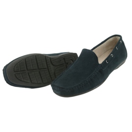 American Club Leather moccasins. Suede navy blue American JK02 5