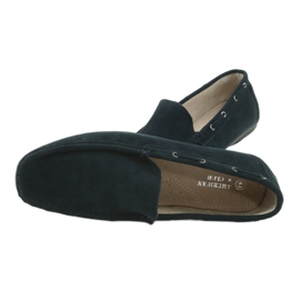 American Club Leather moccasins. Suede navy blue American JK02 6