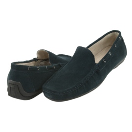 American Club Leather moccasins. Suede navy blue American JK02 4