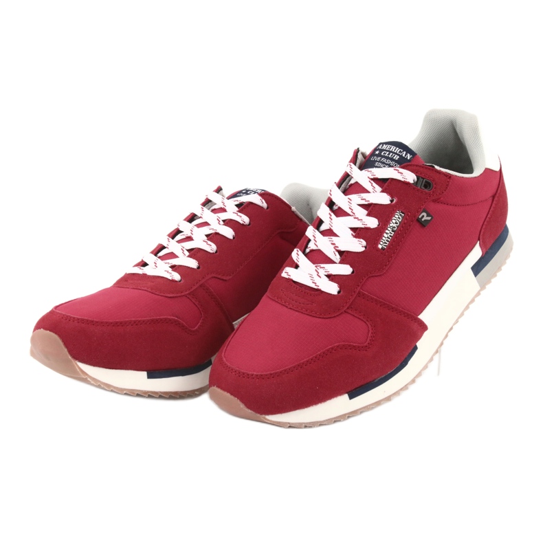 American Club RH12 lightweight sneakers white brown red 3