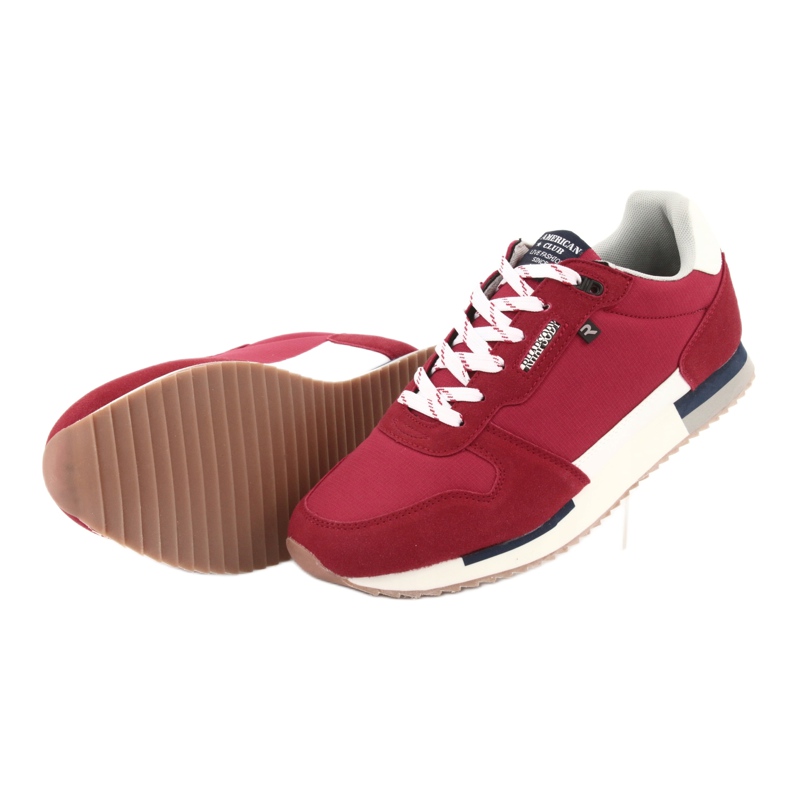 American Club RH12 lightweight sneakers white brown red 5