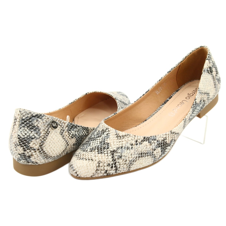 Sergio Leone BL611 animal pattern ballerinas brown grey 4