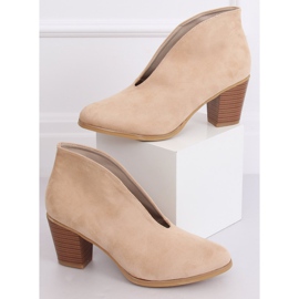 Transitional boots with a slit beige NS128P Beige 1