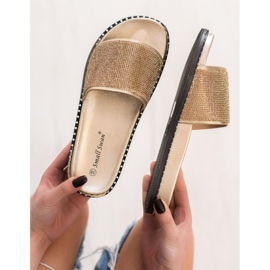 SHELOVET Fashionable Slippers With Cubic Zirconia yellow 1