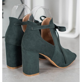 Tied Open Toe VINCEZA boots green 2