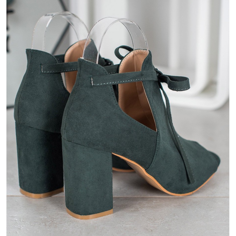 Tied Open Toe VINCEZA boots green 2