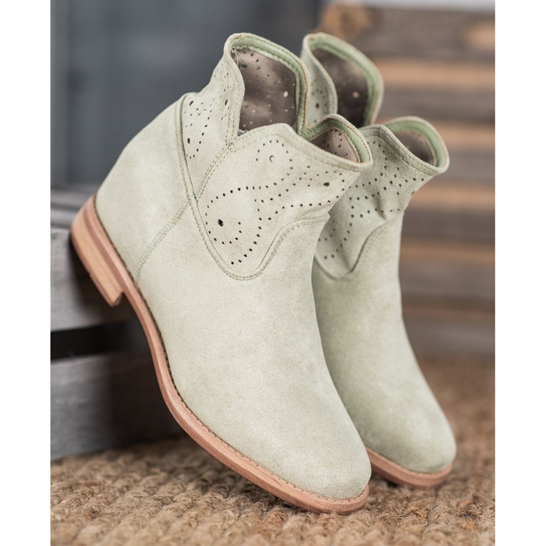 Seastar Boots With Openwork Pattern green 1