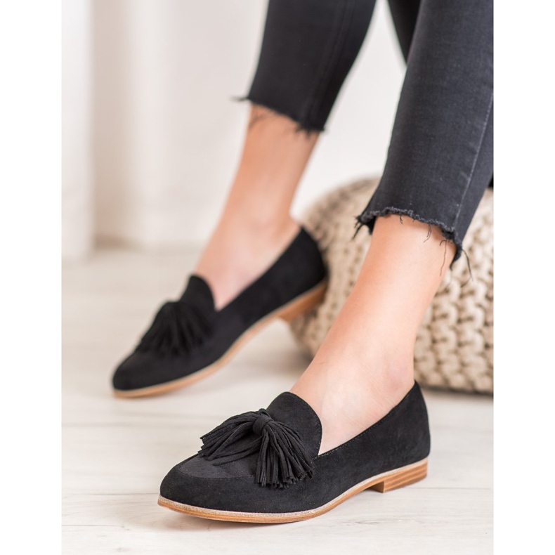Seastar Suede Footwear With Fringes black 1