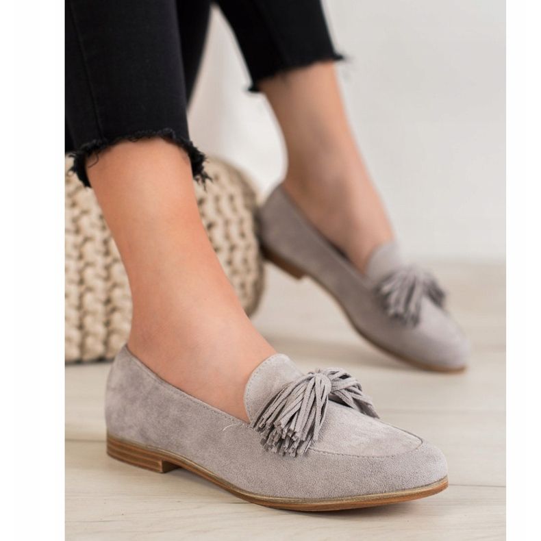 Seastar Suede Footwear With Fringes grey 1