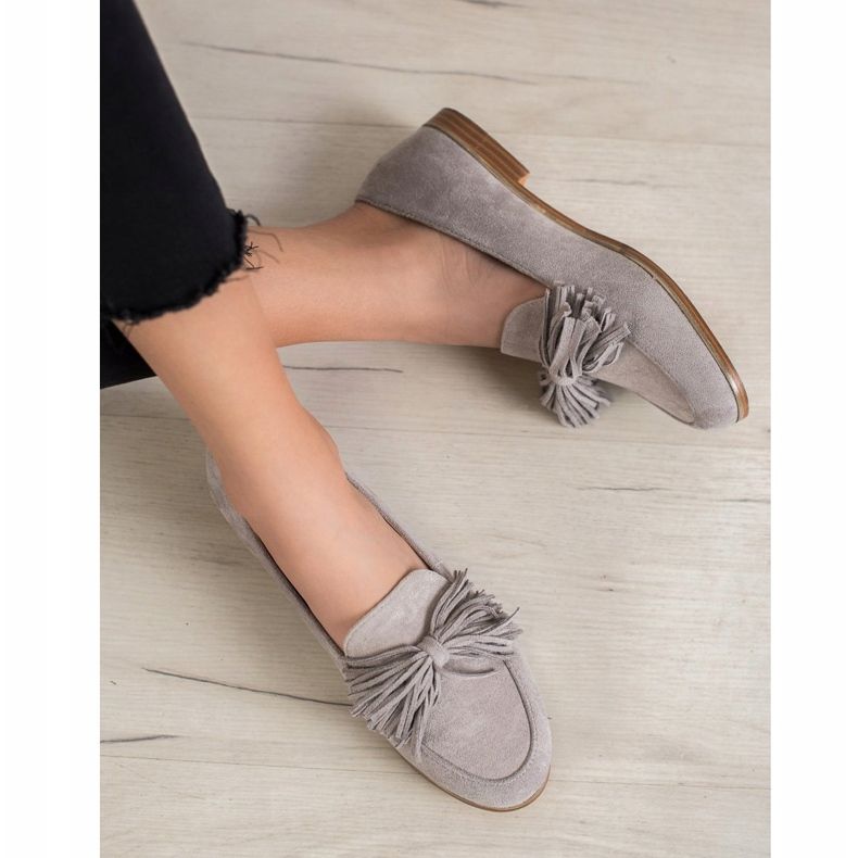 Seastar Suede Footwear With Fringes grey 2