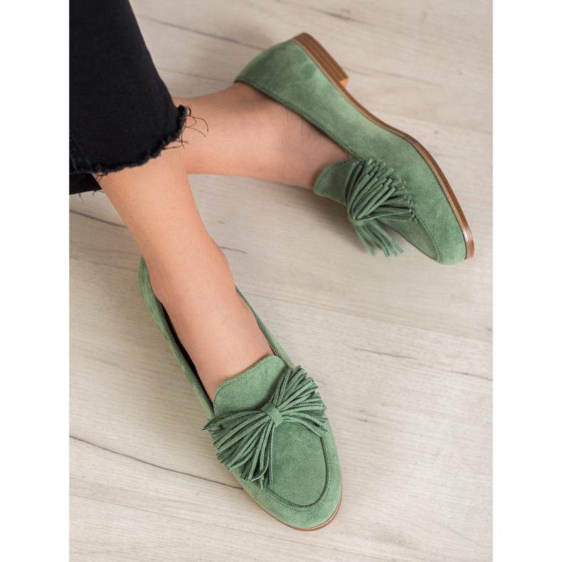 Seastar Suede Footwear With Fringes green 1