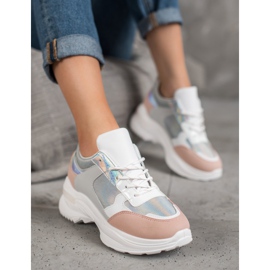 SHELOVET Comfortable Sneakers On The Platform white multicolored 2