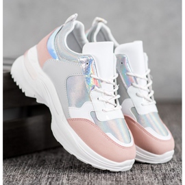 SHELOVET Comfortable Sneakers On The Platform white multicolored 1