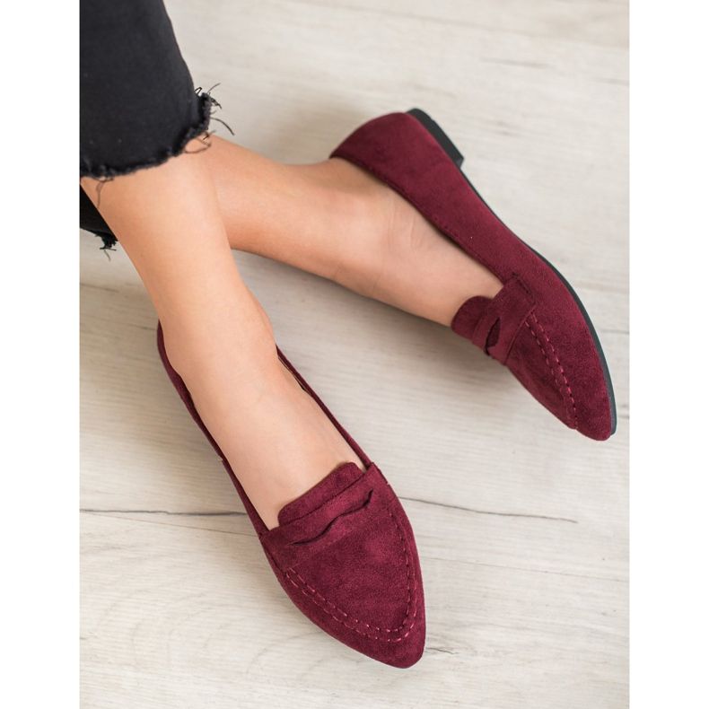 Best Shoes Suede Loafers In Spitz red 1