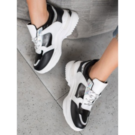 SHELOVET Comfortable Sneakers On The Platform white black 1