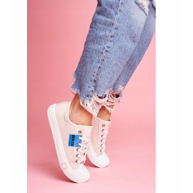 Pink women's openwork sneakers Big StarFF274033 1