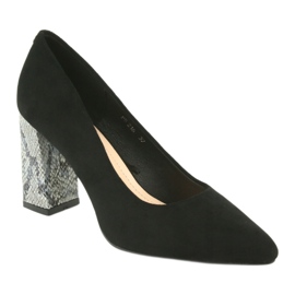 Black suede pumps Sergio Leone 216 grey 1