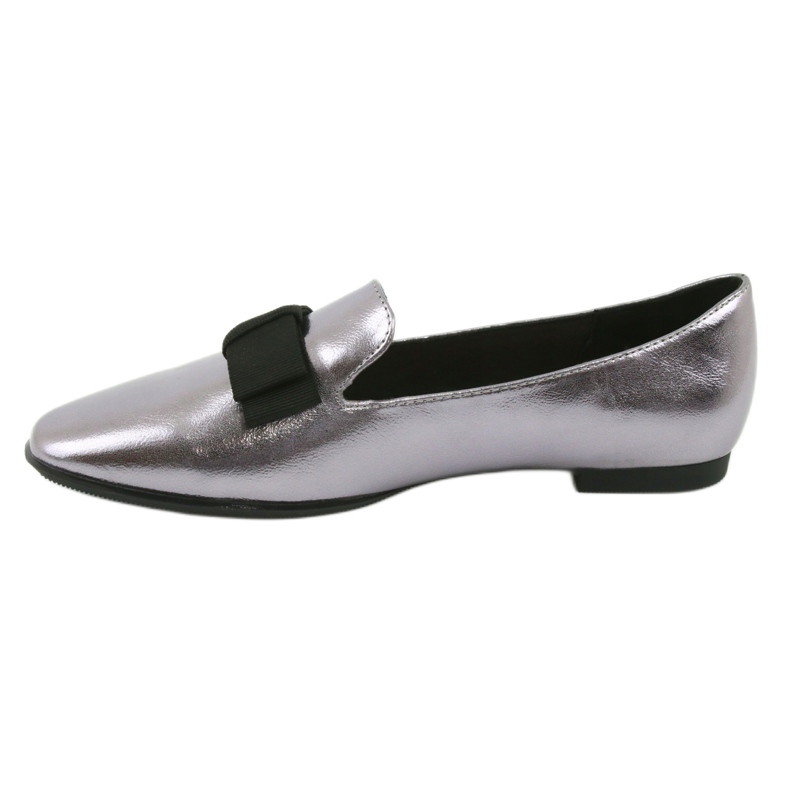 Sergio Leone Metallic women's ballerinas with a 600 silver bow 2 Sergio Leone Metallic women's ballerinas with a 600 silver bow 2