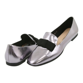 Sergio Leone Metallic women's ballerinas with a 600 silver bow 4 Sergio Leone Metallic women's ballerinas with a 600 silver bow 4