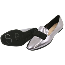 Sergio Leone Metallic women's ballerinas with a 600 silver bow 5 Sergio Leone Metallic women's ballerinas with a 600 silver bow 5