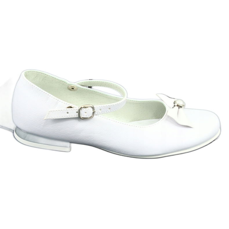 Miko Children's white communion ballerinas with a bow 806 5
