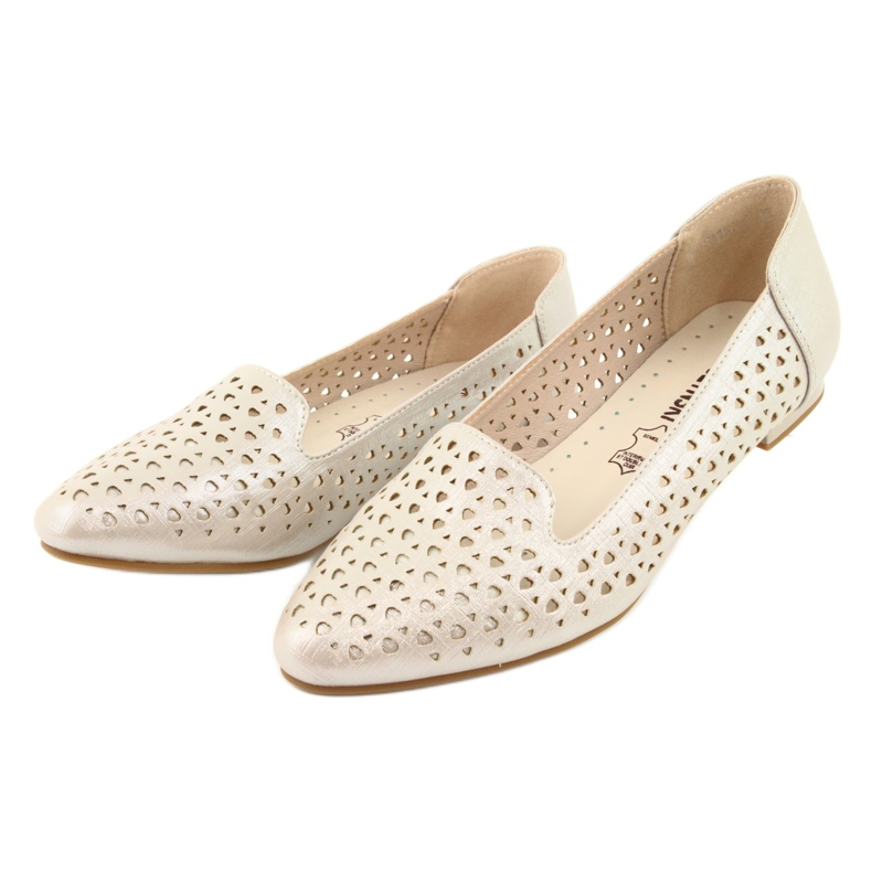 M.Daszyński Lords golden ballerinas Daszyński SA151 brown grey 3