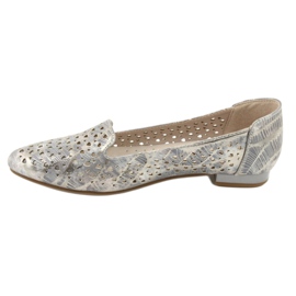 M.Daszyński Lordsy ballerinas lavender / gold Daszyński SA151 pink grey 2